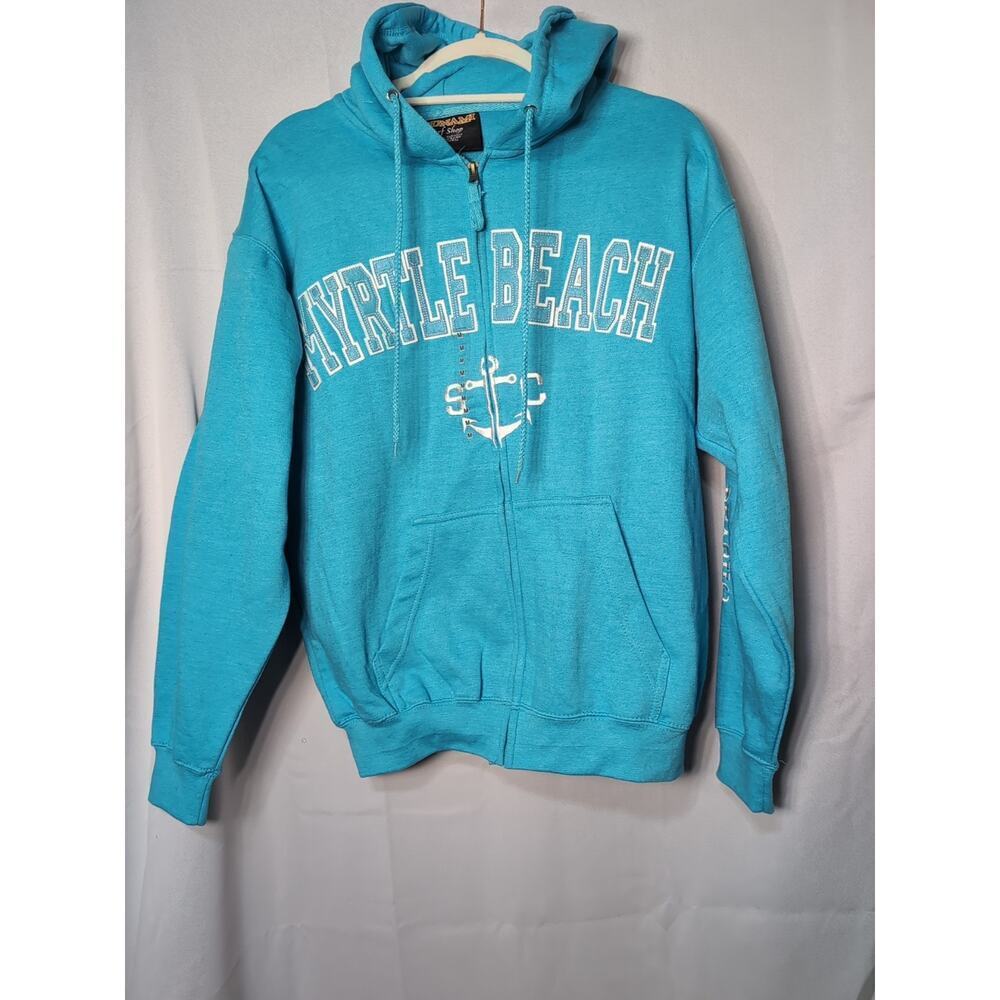 Tsunami Surf Shop Myrtle Beach Full Zip Hoodie Embroidered Size Medium (520)